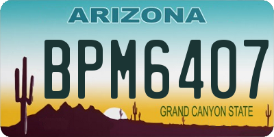 AZ license plate BPM6407