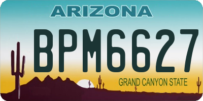 AZ license plate BPM6627