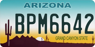 AZ license plate BPM6642