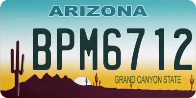AZ license plate BPM6712
