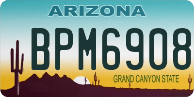 AZ license plate BPM6908