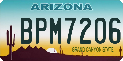 AZ license plate BPM7206