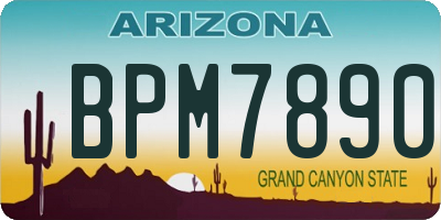 AZ license plate BPM7890