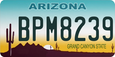 AZ license plate BPM8239