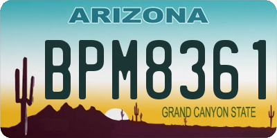 AZ license plate BPM8361