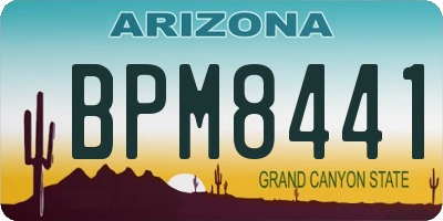 AZ license plate BPM8441