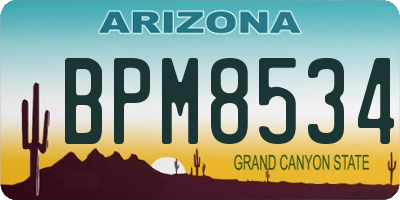 AZ license plate BPM8534