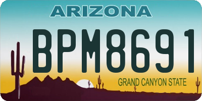 AZ license plate BPM8691