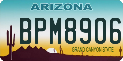 AZ license plate BPM8906