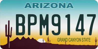 AZ license plate BPM9147