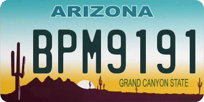 AZ license plate BPM9191