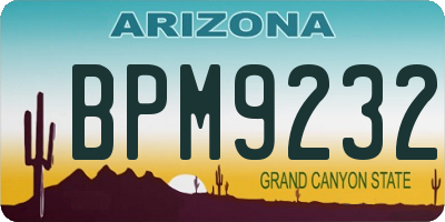 AZ license plate BPM9232