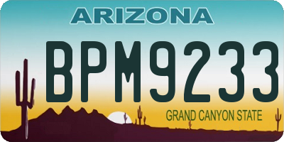 AZ license plate BPM9233