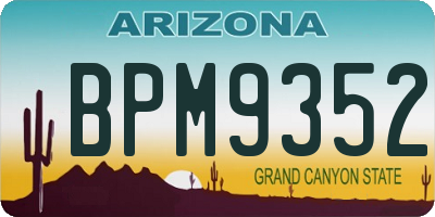 AZ license plate BPM9352
