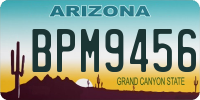 AZ license plate BPM9456