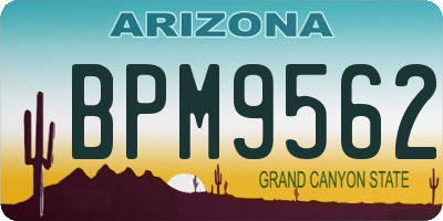 AZ license plate BPM9562