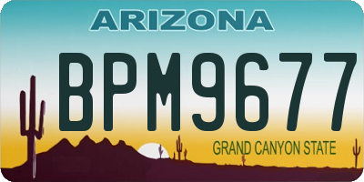 AZ license plate BPM9677