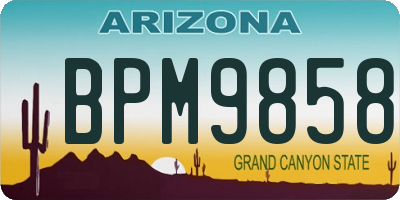 AZ license plate BPM9858