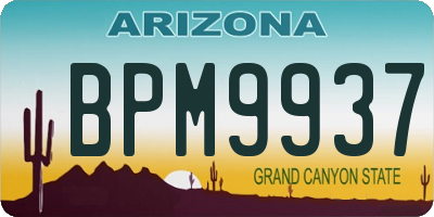 AZ license plate BPM9937