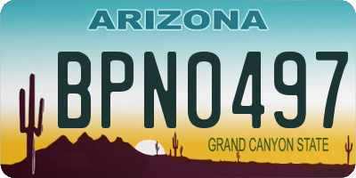 AZ license plate BPN0497