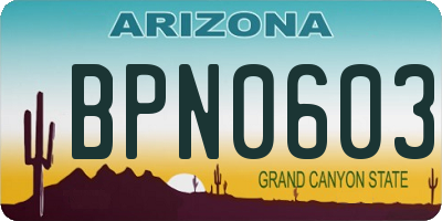 AZ license plate BPN0603