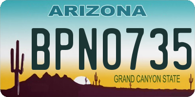 AZ license plate BPN0735
