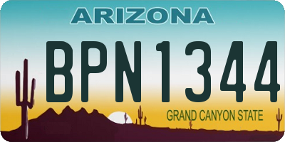 AZ license plate BPN1344