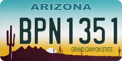AZ license plate BPN1351