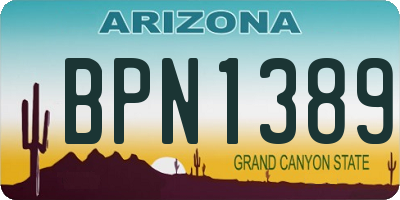 AZ license plate BPN1389