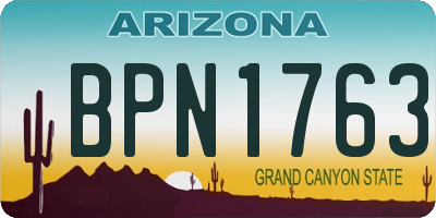 AZ license plate BPN1763