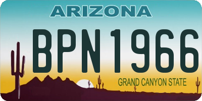 AZ license plate BPN1966