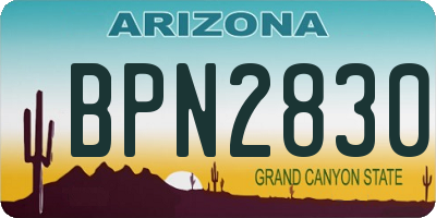 AZ license plate BPN2830