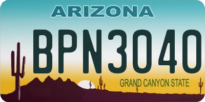 AZ license plate BPN3040