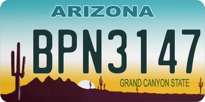AZ license plate BPN3147