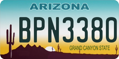 AZ license plate BPN3380