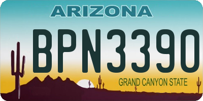 AZ license plate BPN3390