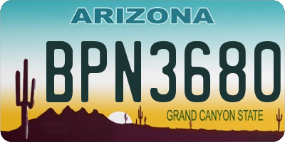 AZ license plate BPN3680