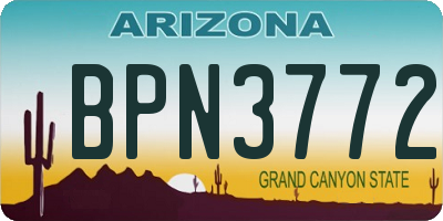 AZ license plate BPN3772