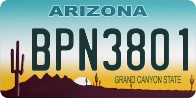 AZ license plate BPN3801