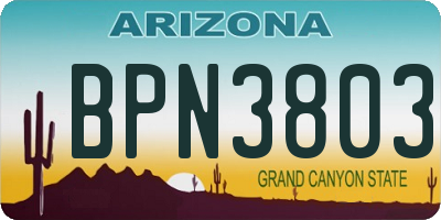AZ license plate BPN3803