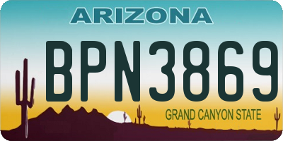 AZ license plate BPN3869