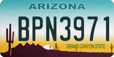 AZ license plate BPN3971