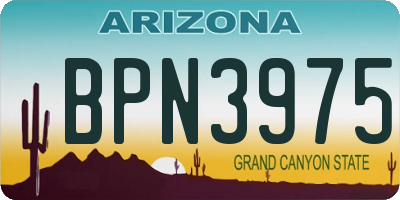 AZ license plate BPN3975