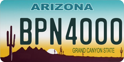 AZ license plate BPN4000