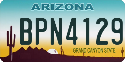 AZ license plate BPN4129