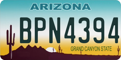 AZ license plate BPN4394
