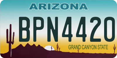AZ license plate BPN4420