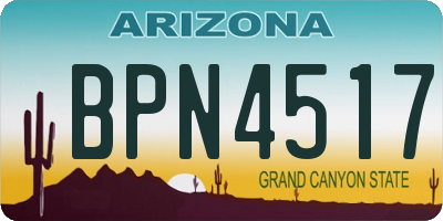 AZ license plate BPN4517