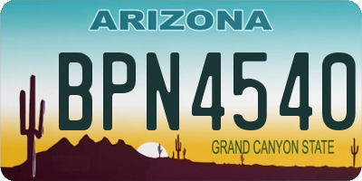 AZ license plate BPN4540