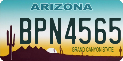 AZ license plate BPN4565
